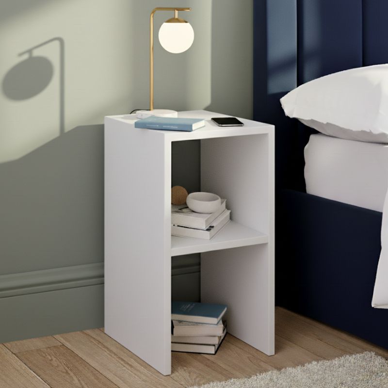 Κομοδίνο – Τραπεζάκι βοηθητικό Tagore Megapap χρώμα λευκό 30x30x60εκ.