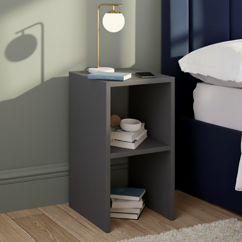 Κομοδίνο – Τραπεζάκι βοηθητικό Tagore Megapap χρώμα ανθρακί 30x30x60εκ.