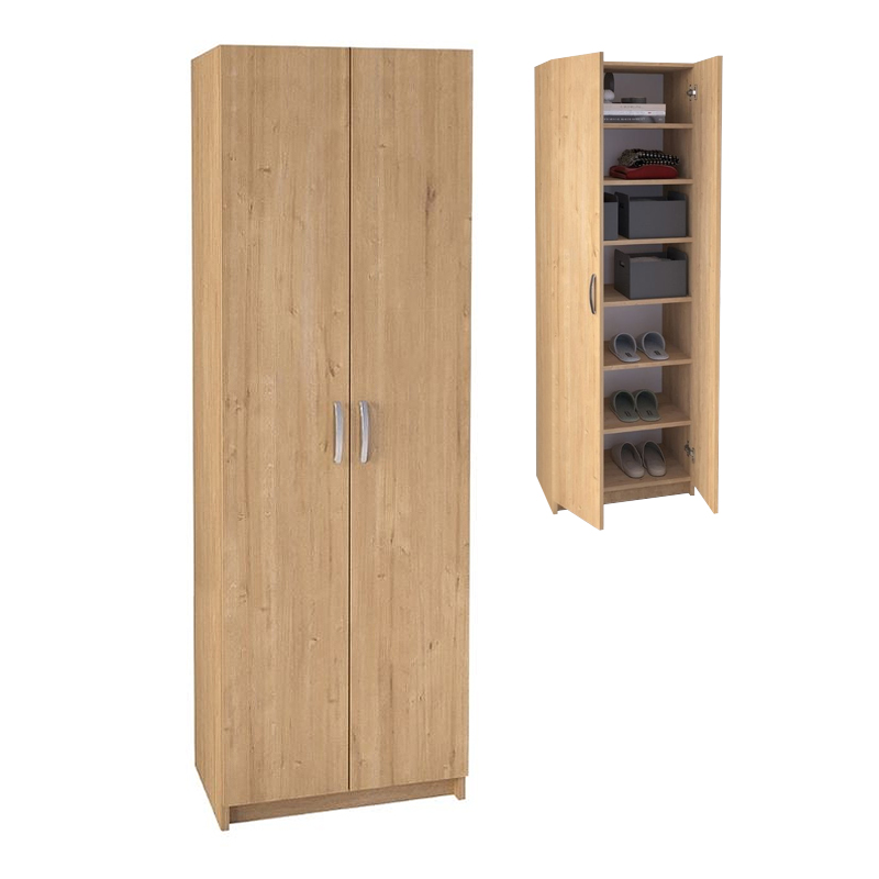 Παπουτσοθήκη Renso Megapap δίφυλλη χρώμα sapphire oak 59,8×37,8×178,5εκ.