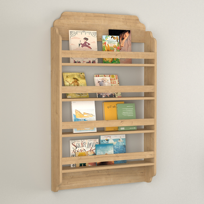 Επιτοίχια βιβλιοθήκη – ραφιέρα Montessori Megapap χρώμα sapphire oak 80x15x132εκ.