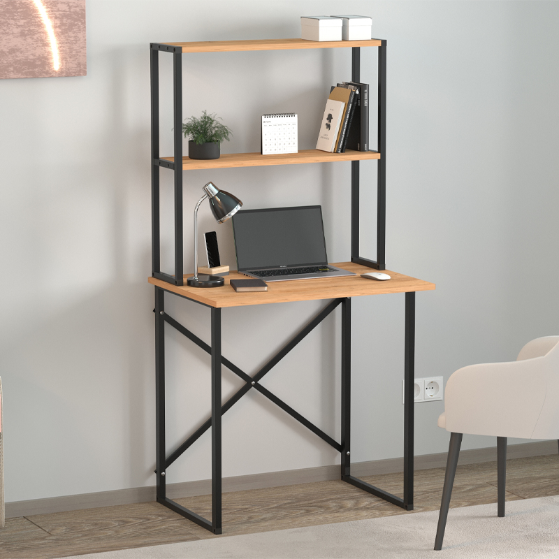 Γραφείο εργασίας Pope Megapap χρώμα pine oak 73x52x146εκ.