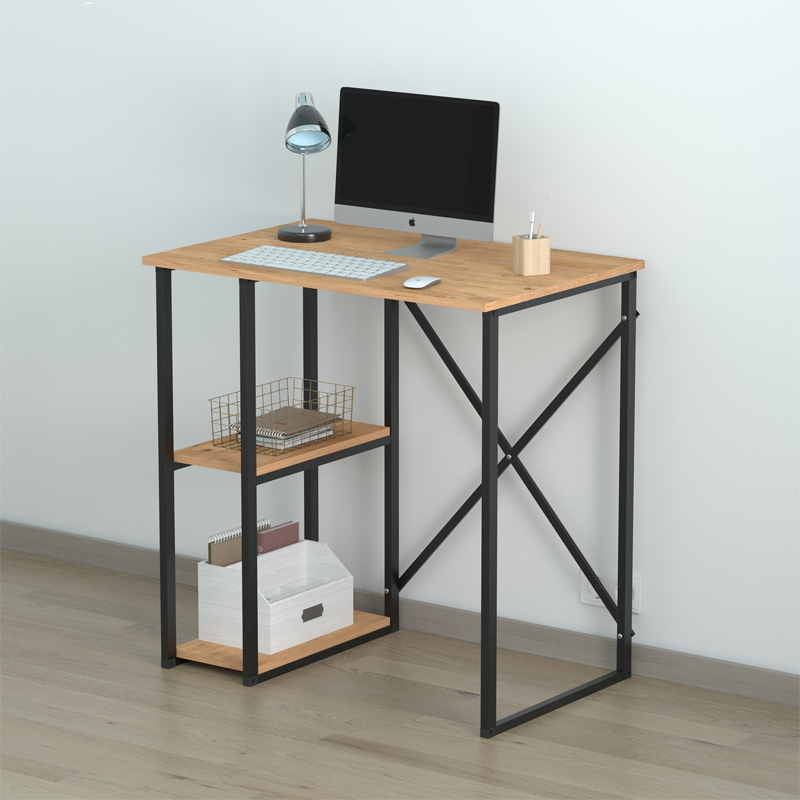 Γραφείο εργασίας Verno Megapap χρώμα pine oak 90×59,8×92,8εκ.