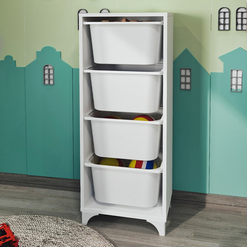 Συρταριέρα κουζίνας – μπάνιου Kayra I Megapap με 4 συρτάρια χρώμα λευκό 45,3×29,7×116,3εκ.