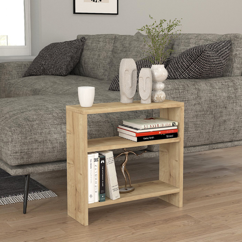 Τραπεζάκι βοηθητικό Silvanus Megapap χρώμα sapphire oak 51×17,5×49εκ.