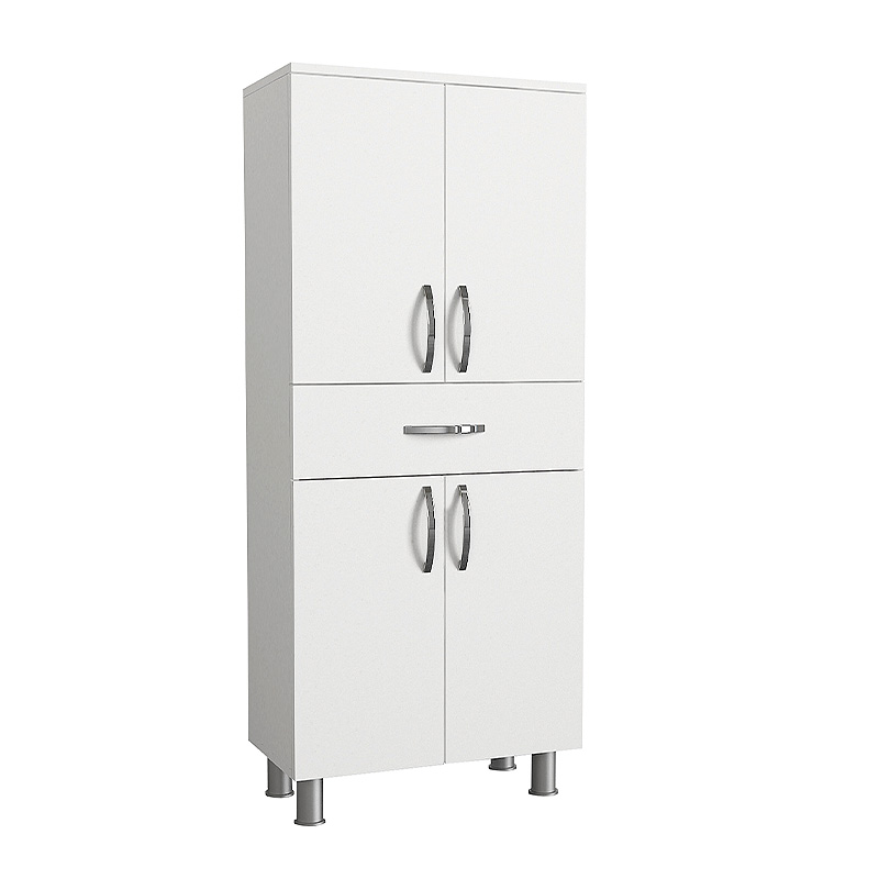 Ντουλάπι κουζίνας – μπάνιου Montana Megapap χρώμα λευκό 59,4×31,5×140εκ.