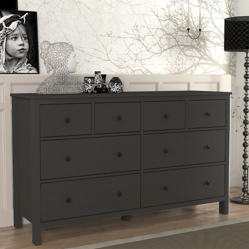 Συρταριέρα – Μπουφές Sabina Megapap χρώμα ανθρακί 160x50x96εκ.