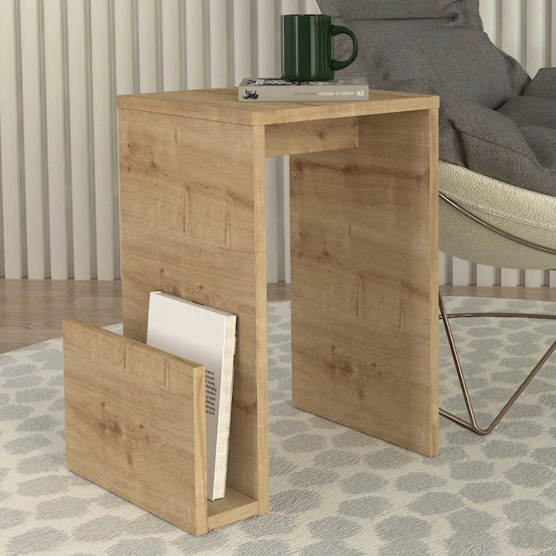 Τραπεζάκι βοηθητικό Regnar Megapap χρώμα sapphire oak 43,1×33,5×52εκ.