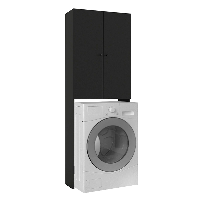 Έπιπλο πλυντηρίου Romme Megapap χρώμα μαύρο 65×27,1×180εκ.