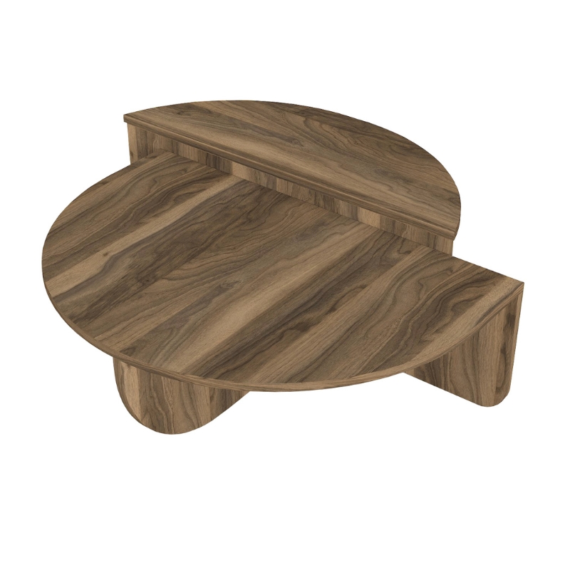 Τραπεζάκι σαλονιού Nilvia Megapap χρώμα καρυδί Ø85x35εκ. - Image 6