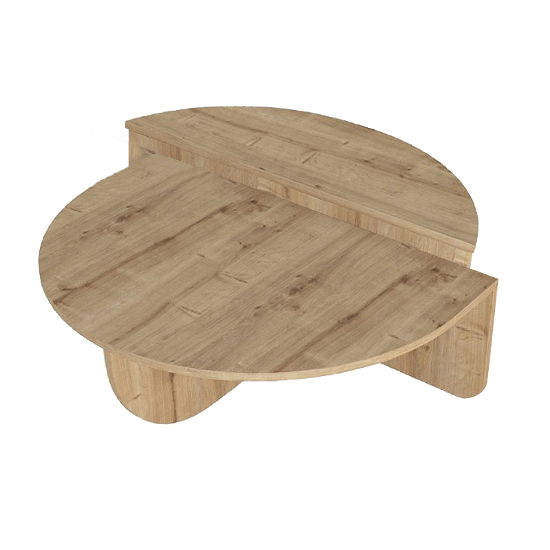 Τραπεζάκι σαλονιού Nilvia Megapap χρώμα sapphire oak Ø85x35εκ. - Image 6