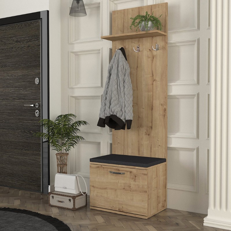 Έπιπλο εισόδου Track Megapap χρώμα sapphire oak 60×38,2×190εκ.