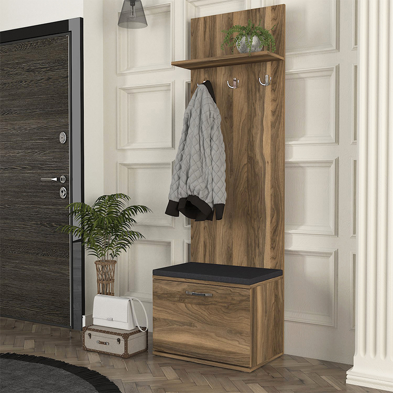 Έπιπλο εισόδου Track Megapap χρώμα καρυδί 60×38,2×190εκ.