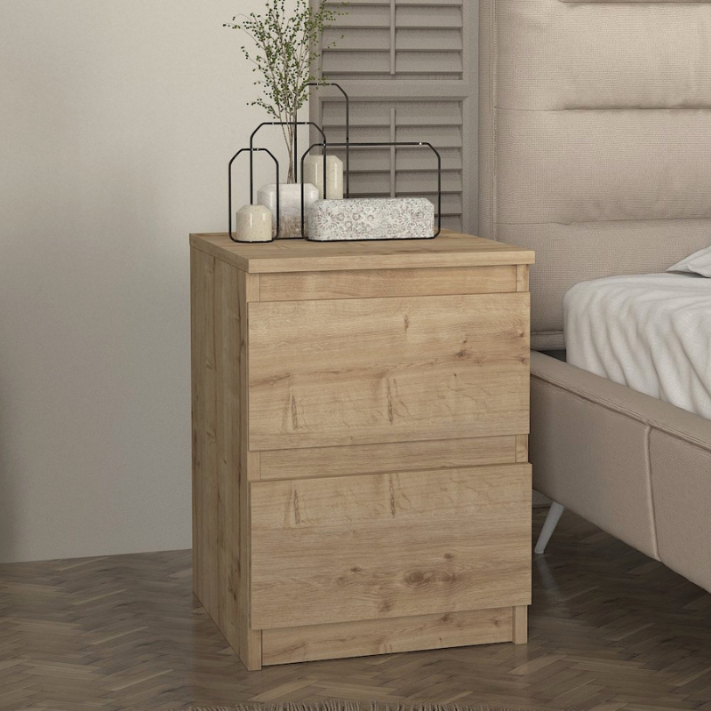 Κομοδίνο Breve Megapap χρώμα sapphire oak 39,8×41,8×55εκ.