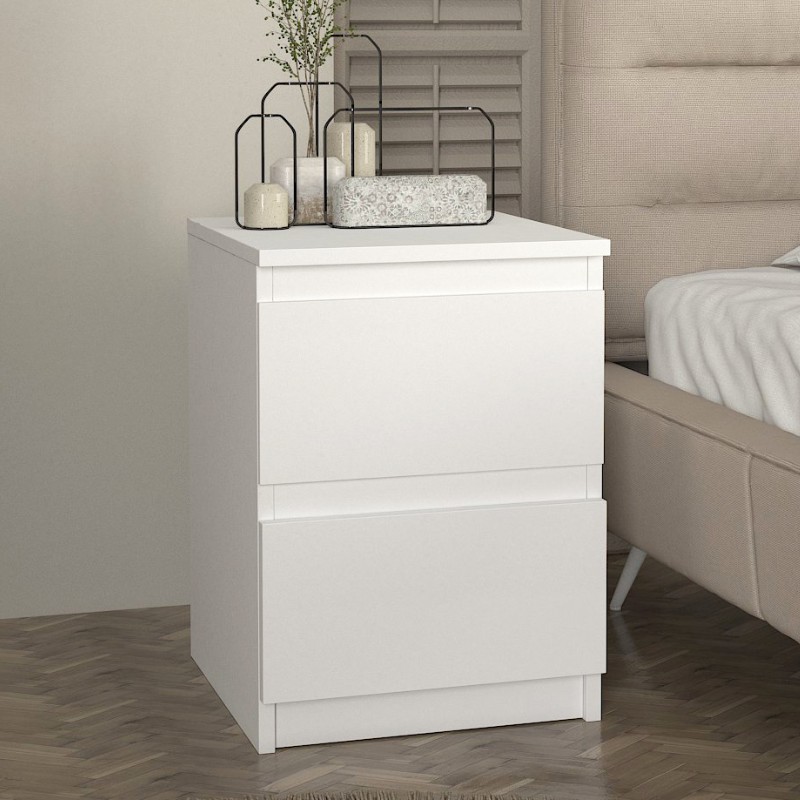 Κομοδίνο Breve Megapap χρώμα λευκό 39,8×41,8×55εκ.