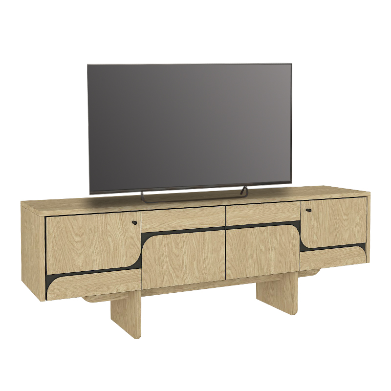 Έπιπλο τηλεόρασης Lava Megapap χρώμα rota oak - ανθρακί 150x35x51,3εκ. - Image 6