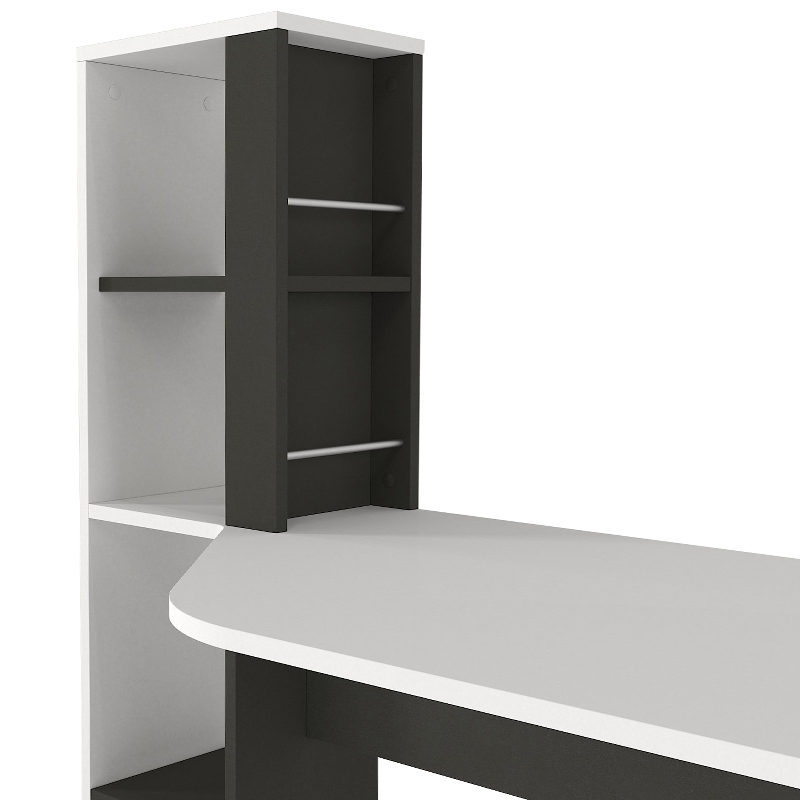 Γραφείο εργασίας Gemini Megapap χρώμα ανθρακί - λευκό 121,8x59,6x131,8εκ. - Image 6