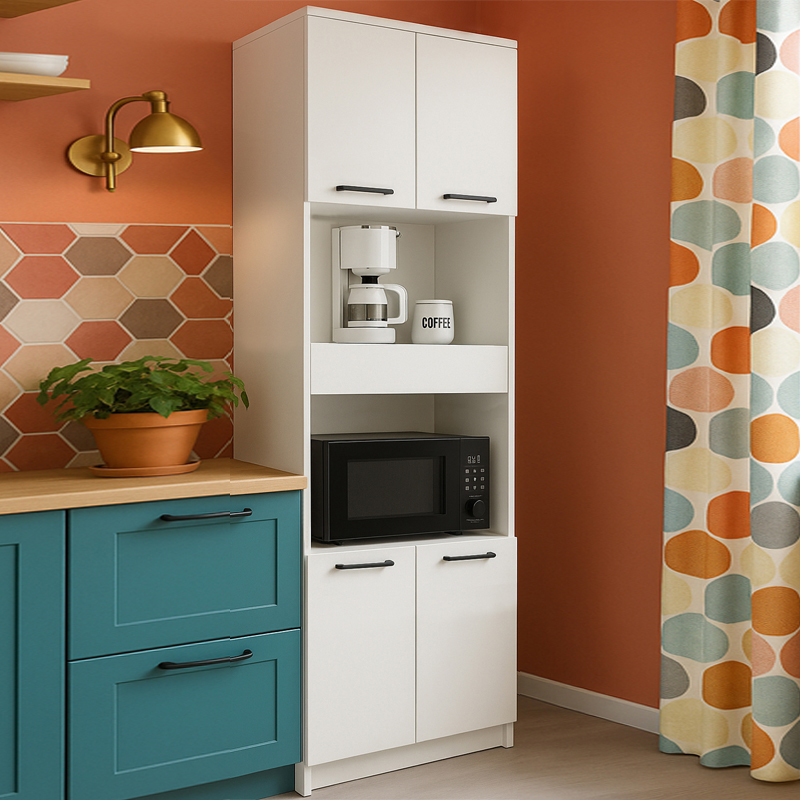 Ντουλάπι κουζίνας – μπάνιου Alvento Megapap χρώμα λευκό 60x42x180εκ.