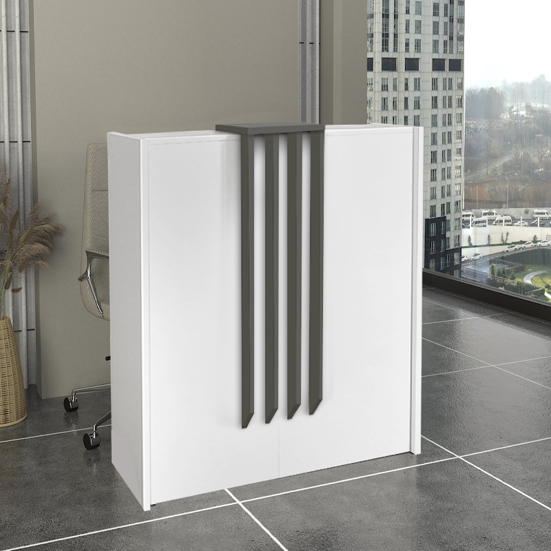 Γραφείο υποδοχής – reception Hola Megapap χρώμα λευκό – ανθρακί 93,6×45,2×110,3εκ.