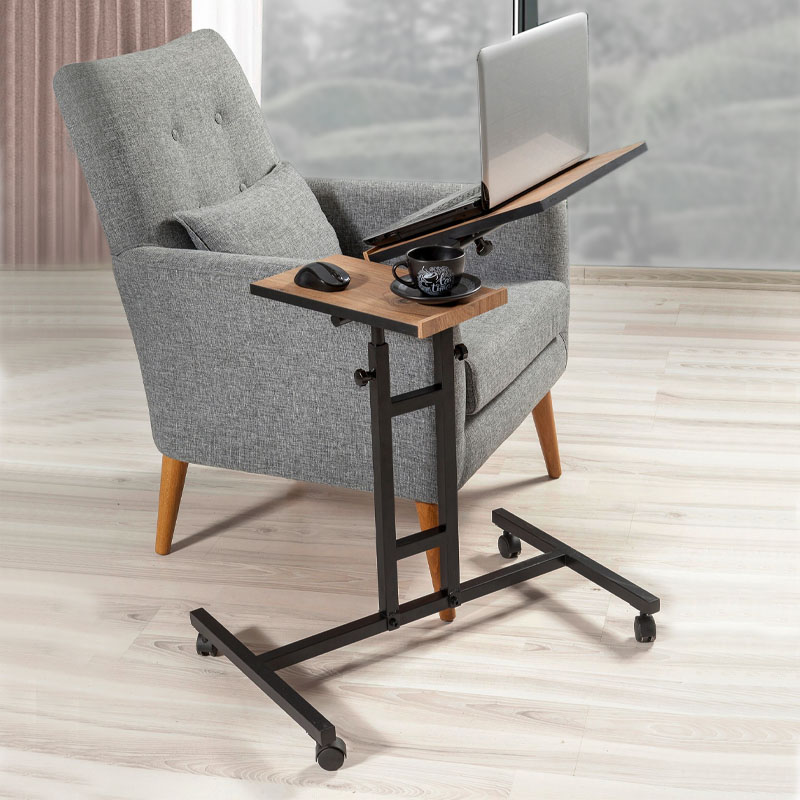 Τραπεζάκι βοηθητικό – laptop Frenk Megapap πολυμορφικό χρώμα atlantic pine 67×45,5×62/87εκ.