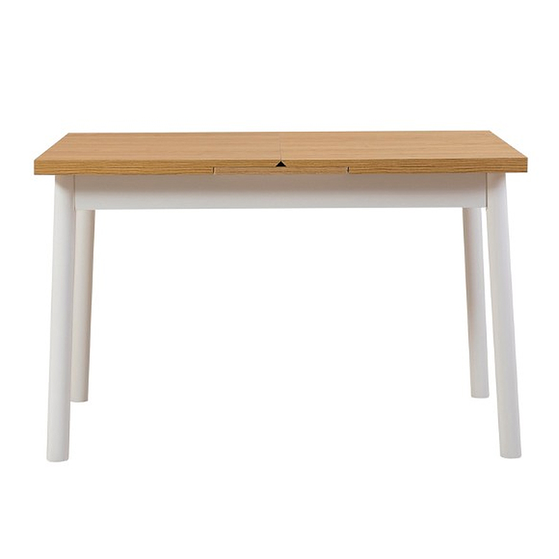 Τραπέζι Jemmy Megapap επεκτεινόμενο χρώμα φυσικό - λευκό 120/153x75x77εκ. - Image 6