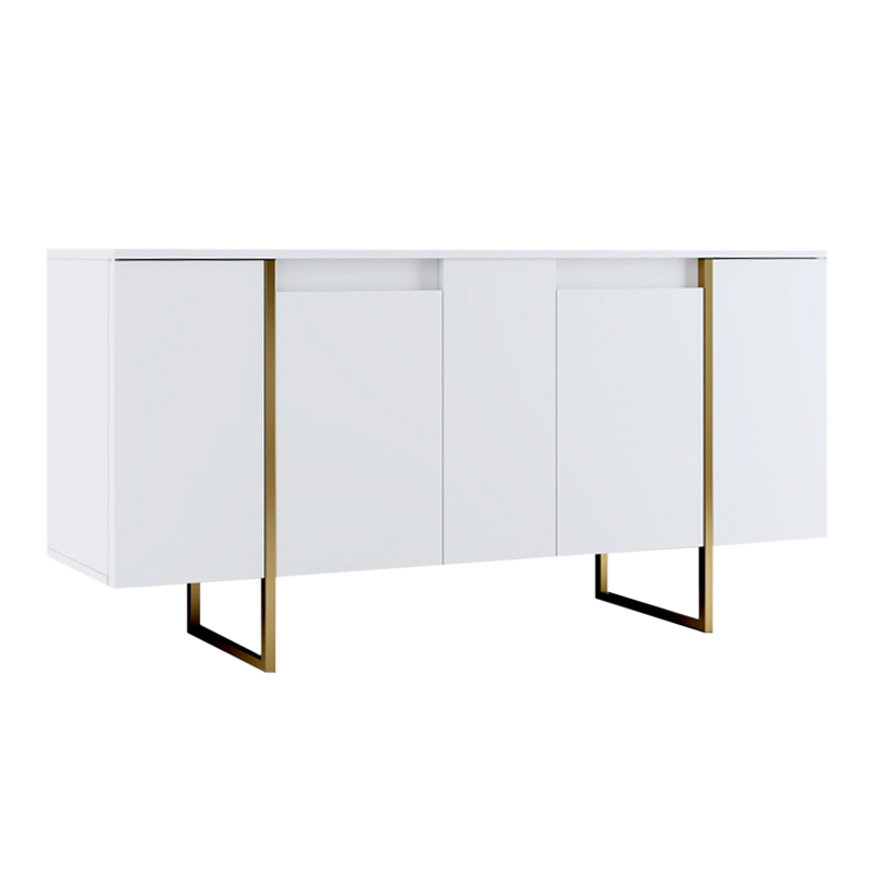 Μπουφές Luxe Megapap χρώμα λευκό – χρυσό 160x35x80εκ.