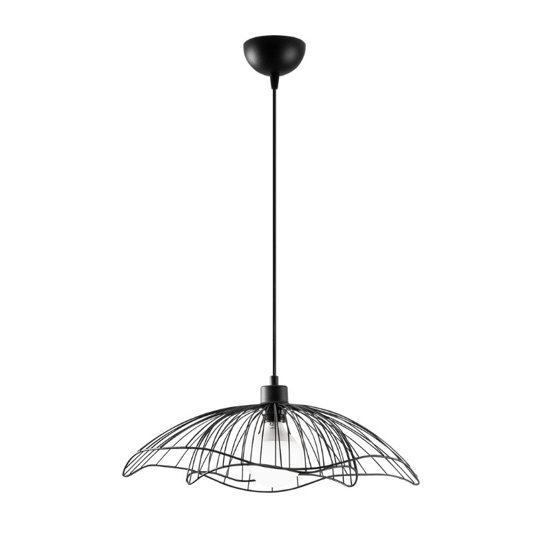 Φωτιστικό οροφής Farac Megapap E27 μεταλλικό μονόφωτο χρώμα μαύρο Ø50×31/111εκ.