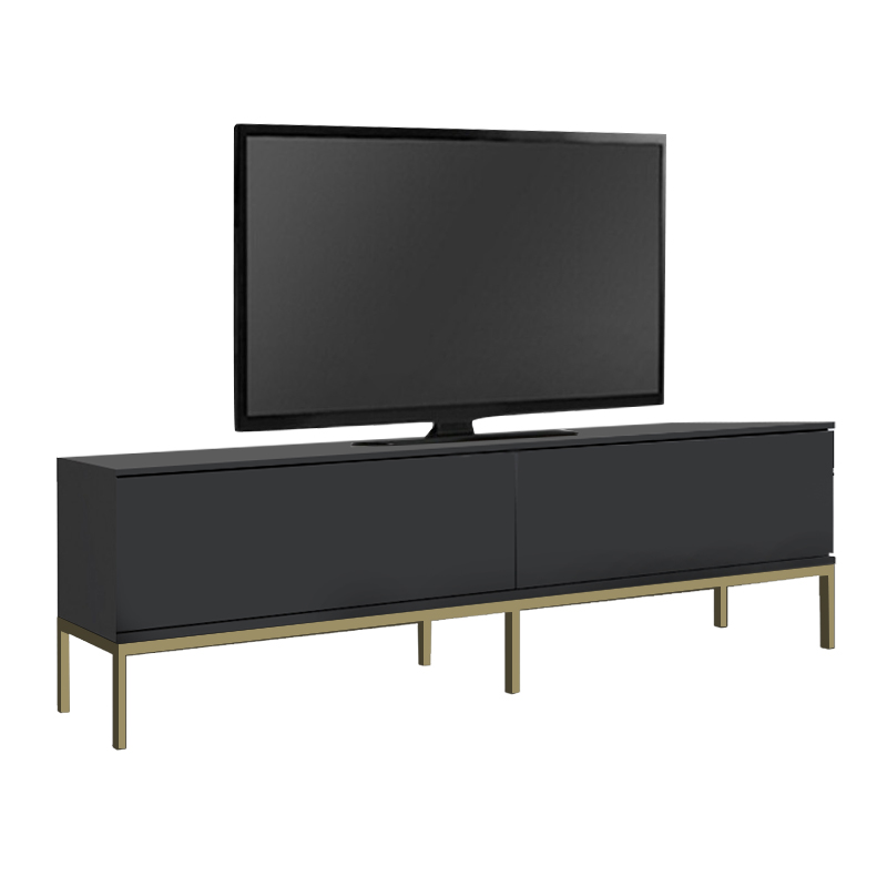 Έπιπλο τηλεόρασης Lord Megapap χρώμα μαύρο – χρυσό 180x30x47εκ.