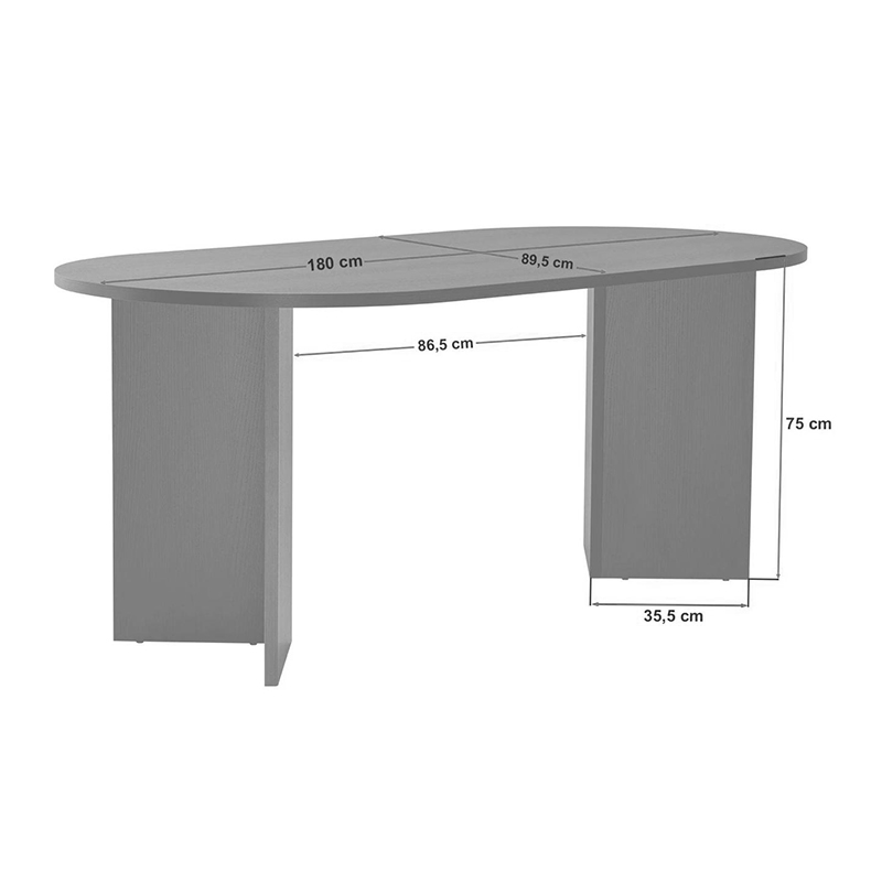 Τραπέζι Sablin Megapap χρώμα black wood 180x89,5x75εκ. - Image 6