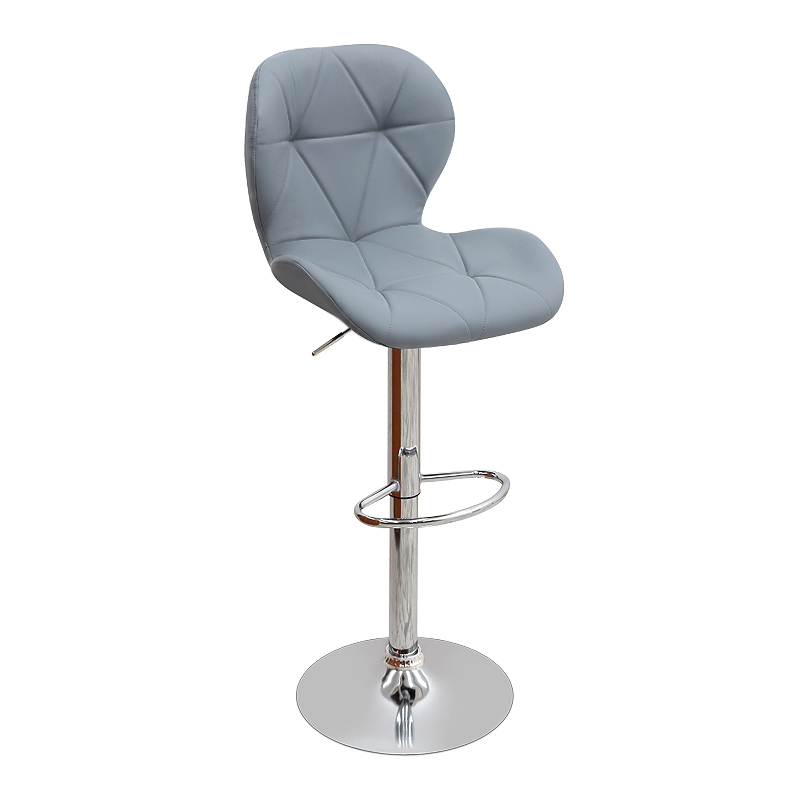 Σκαμπό μπαρ Dolores Megapap με ρυθμιζόμενο ύψος PU γκρι – βάση χρωμίου 45,5x38x89/109εκ.