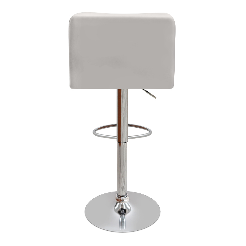 Σκαμπό μπαρ Carmelo Megapap με ρυθμιζόμενο ύψος PU λευκό - βάση χρωμίου 45x42x90/113εκ. - Image 6