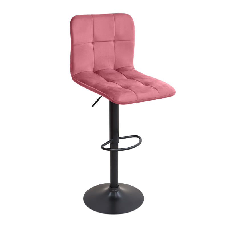 Σκαμπό μπαρ Carmelo Megapap με ρυθμιζόμενο ύψος βελούδο σάπιο μήλο – βάση μαύρο ματ 45x42x90/113εκ.