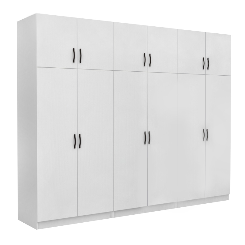 Ντουλάπα ρούχων Victoria Megapap εξάφυλλη με πατάρι χρώμα λευκό 300x60x240εκ.
