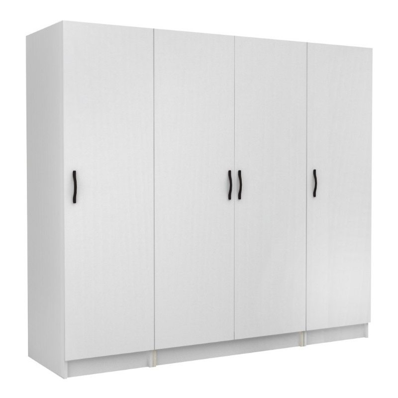 Ντουλάπα ρούχων Victoria Megapap τετράφυλλη χρώμα λευκό 200x60x181εκ.