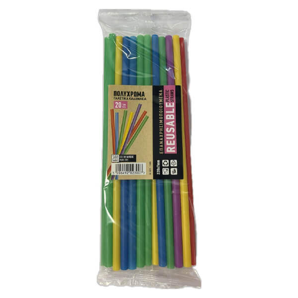 ΕΠΑΝΑΧΡΗΣ/ΝΟ ΚΑΛΑΜΑΚΙ JUMBO 22cm ΔΙΑΦΟΡΑ ΧΡΩΜΑΤΑ 20τμχ