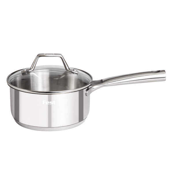 FEST REFLECTION ΓΑΛΑΤΙΕΡΑ ΙΝΟΧ 18cm ME ΓΥΑΛΙΝΟ ΚΑΠΑΚΙ