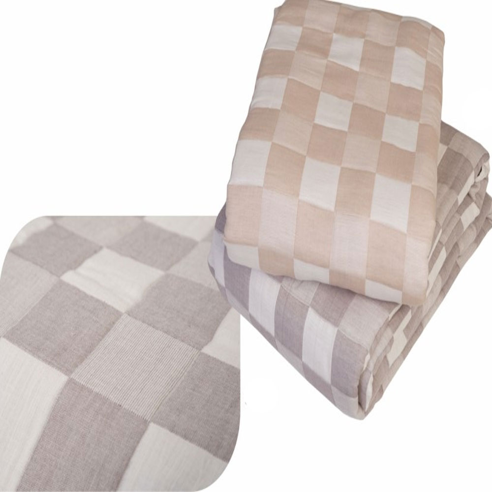 ΚΟΥΒΕΡΤΑ ΒΑΜΒΑΚΕΡΗ ΕΜΠΡΙΜΕ CHECK ΜΠΕΖ 220Χ240cm