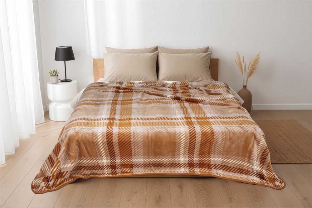 ΚΟΥΒΕΡΤΑ ΚΑΡΟ MARLEY 490gsm ΜΠΕΖ 220Χ240cm