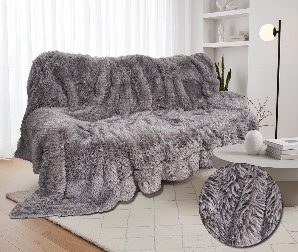 ΚΟΥΒΕΡΤΑ-ΡΙΧΤΑΡΙ ΓΟΥΝΑ FLANNEL ALASKA ΓΚΡΙ 180X220cm