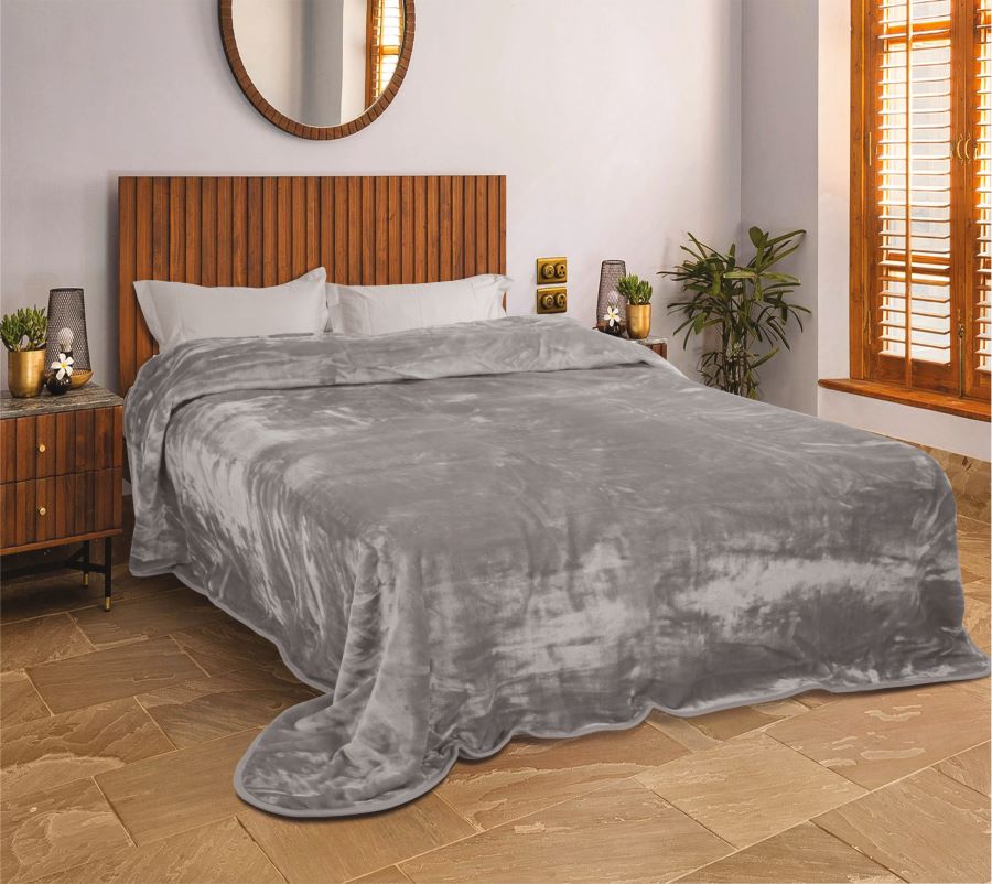 ΚΟΥΒΕΡΤΑ ΜΟΝΟΧΡΩΜΗ MAΥΑ 490gsm ΓΚΡΙ 150Χ220cm