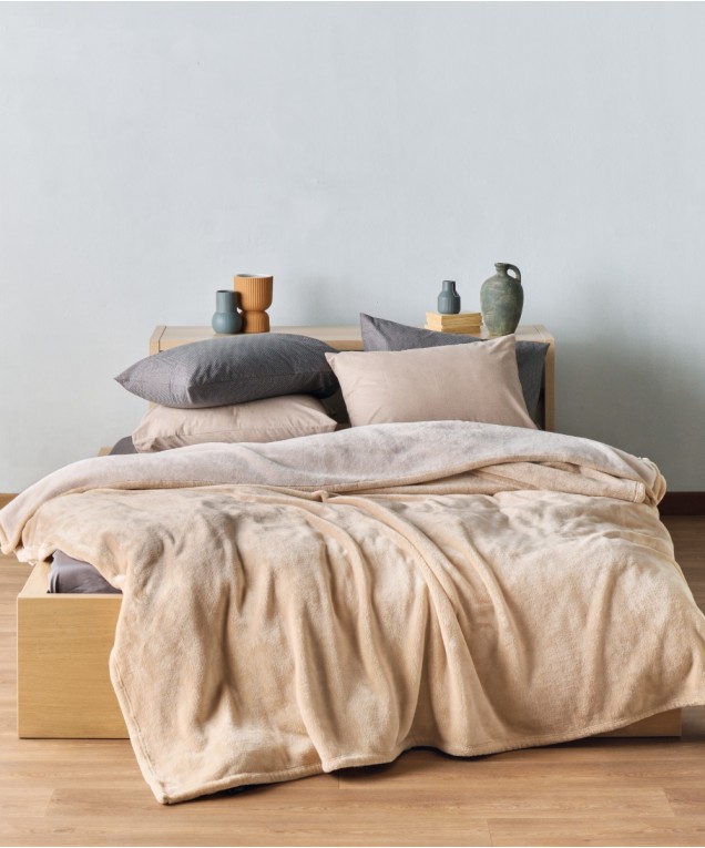 ΚΟΥΒΕΡΤΑ ΜΟΝΟΧΡΩΜΗ MAΥΑ 490gsm ΜΠΕΖ 220Χ240cm