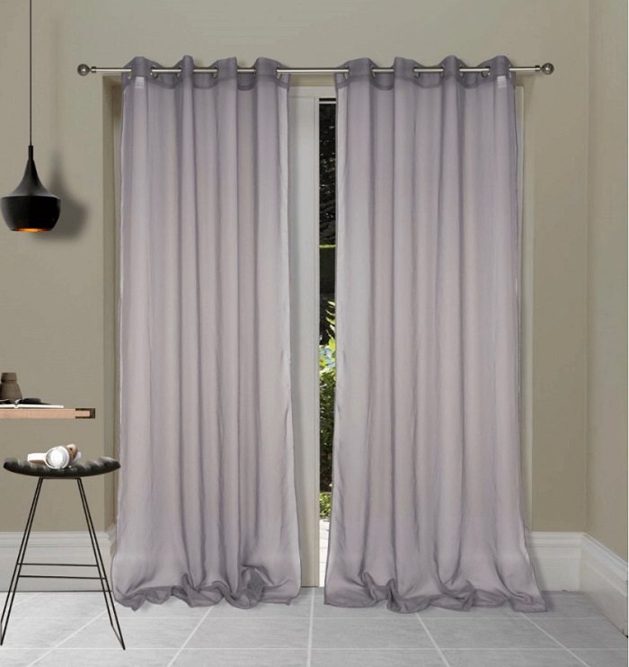 ΚΟΥΡΤΙΝΑ ΟΡΓΑΝΤΖΑ ELSA ΜΕ ΚΡΙΚΟΥΣ ΓΚΡΙ 140Χ260cm