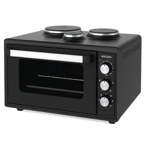 ΗΛΕΚΤΡΙΚΟ KOYZINAKI ROBIN ZK-75 50lt.ΙΝΟΧ ΜΑΥΡΟ ΜΕ 3 ΕΣΤΙΕΣ