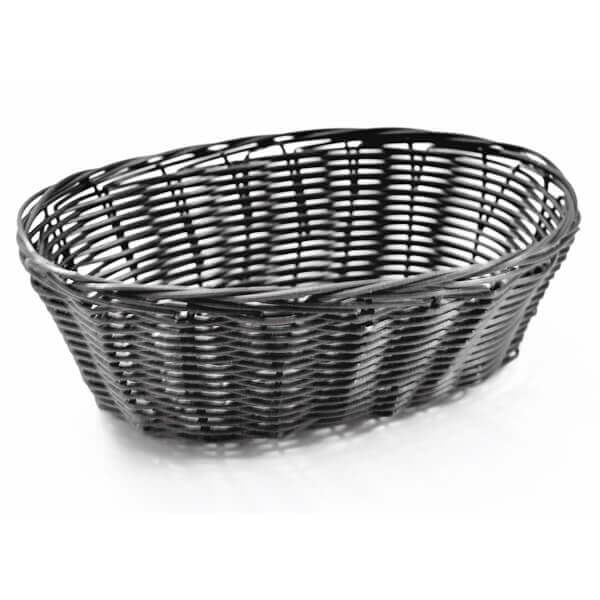 ΨΩΜΙΕΡΑ ΟΒΑΛ POLYWICKER ΜΑΥΡΗ 25x18x8hcm