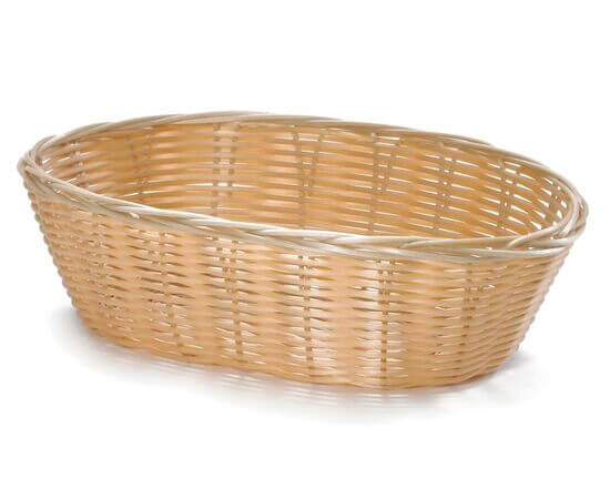 ΨΩΜΙΕΡΑ ΟΒΑΛ POLYWICKER NATURAL 25x18x8hcm