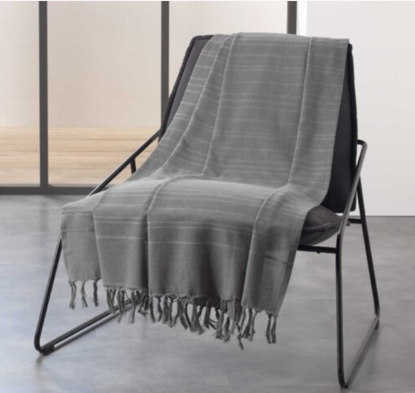 ΡΙΧΤΑΡΙ ΒΑΜΒΑΚΕΡΟ LILIA ΜΕ ΚΡΟΣΙΑ ΓΚΡΙ 180X220cm