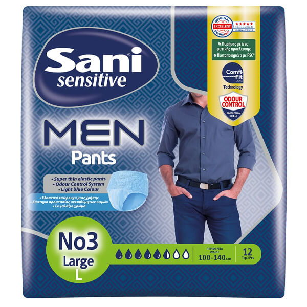 SANI MEN PANTS ΕΣΩΡΟΥΧΑ Νo3 LARGE 12τμχ