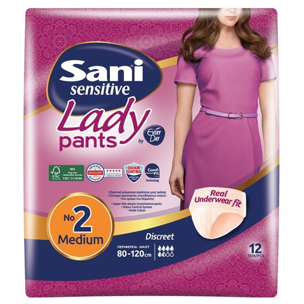 SANI LADY PANTS ΕΣΩΡΟΥΧΑ Νo2 MEDIUM 12τμχ