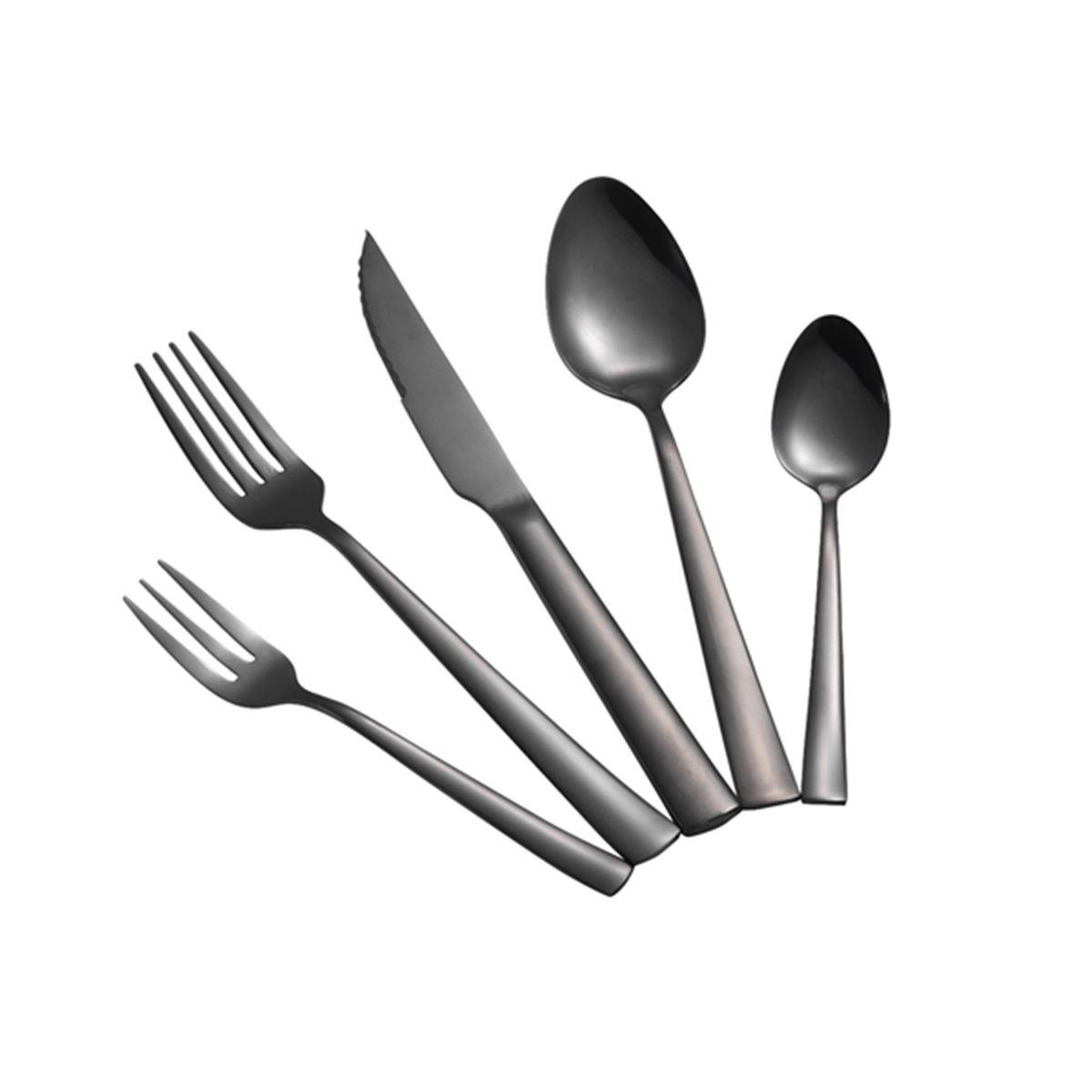 PORTO ΜΑΧΑΙΡΟΠΗΡΟΥΝA BLACK SHINY 18/0 ΣΕΤ 24τμχ