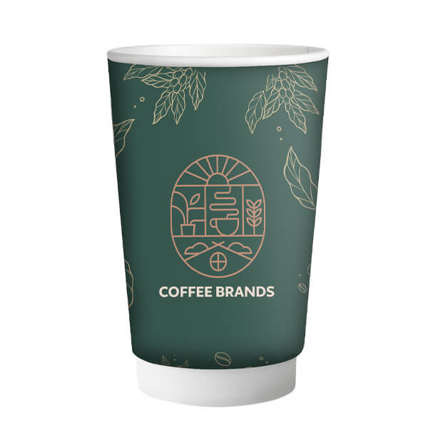 ΠΟΤΗΡΙ ΧΑΡΤΙΝΟ COFFEE BRANDS ΔΙΠΛΟΤΟΙΧΟ 8οz 25τμχ