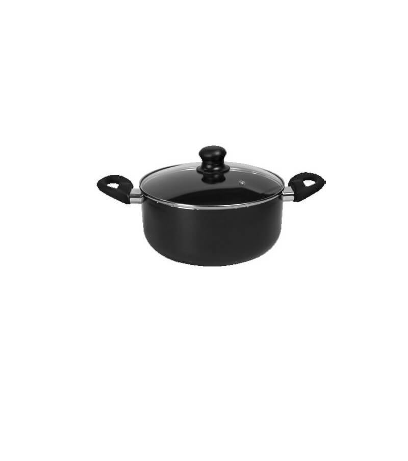 ΚΑΤΣΑΡΟΛΑ ΑΝΤΙΚΟΛΛΗΤΙΚΗ DELUXE ΜΕ ΓΥΑΛΙΝΟ ΚΑΠΑΚΙ 24cm